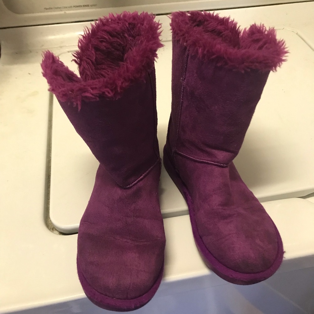 Girls size 1 purple boots